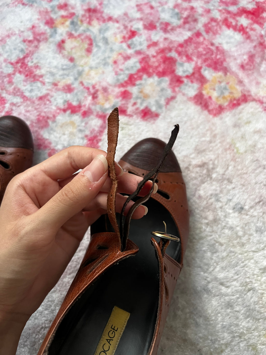 Vintage brown strap heels