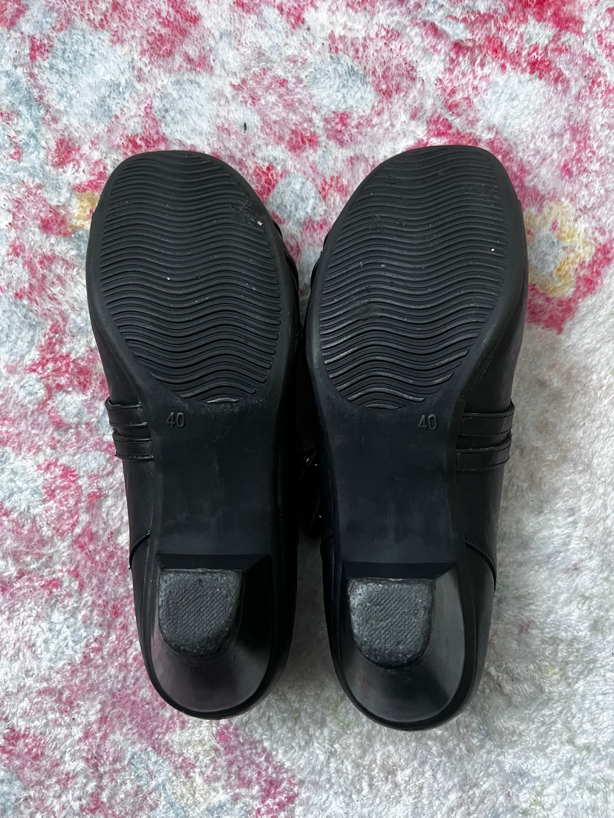 Black Mary Jane shoes with button detail
