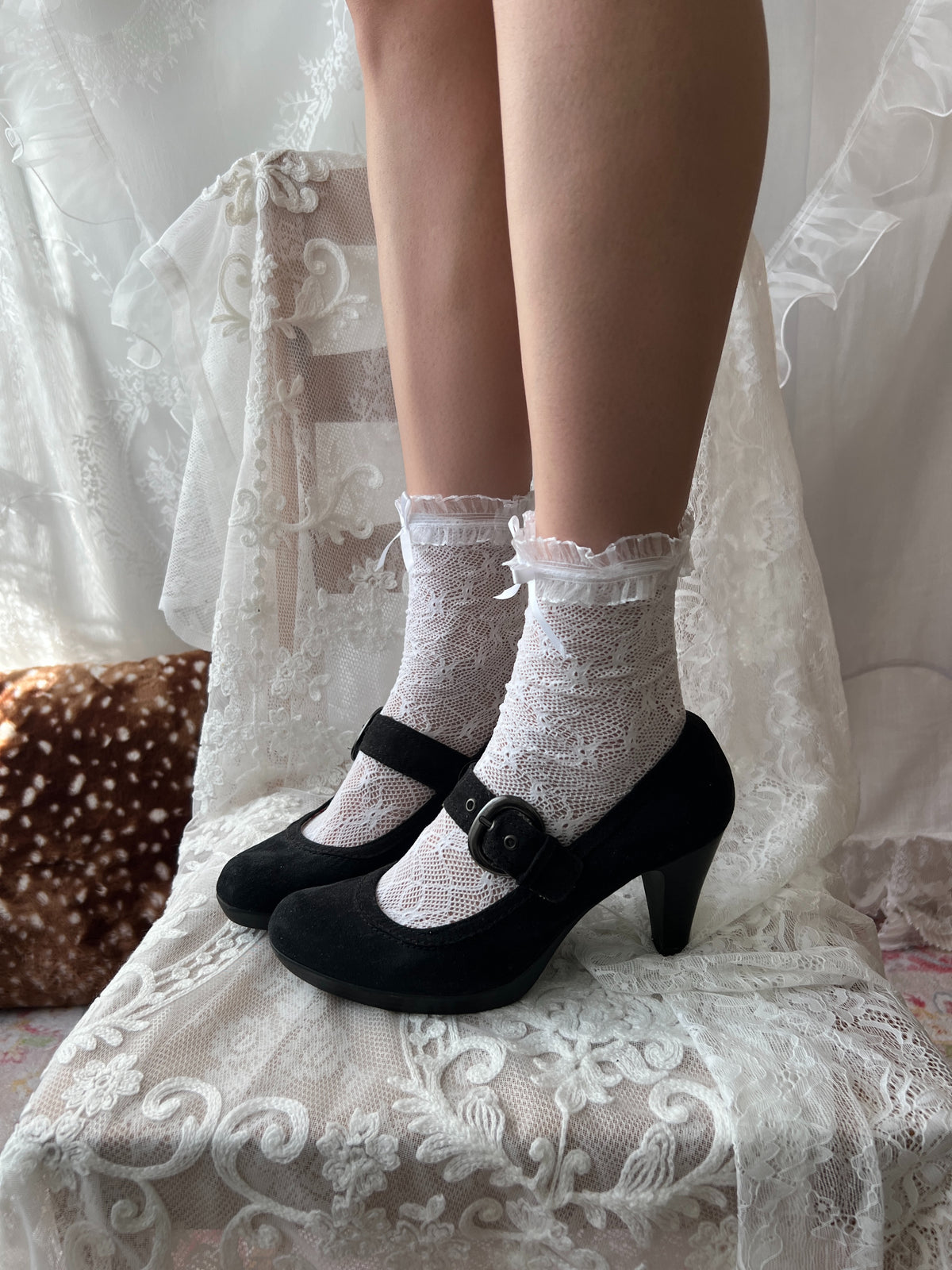 Black mary jane strap heels