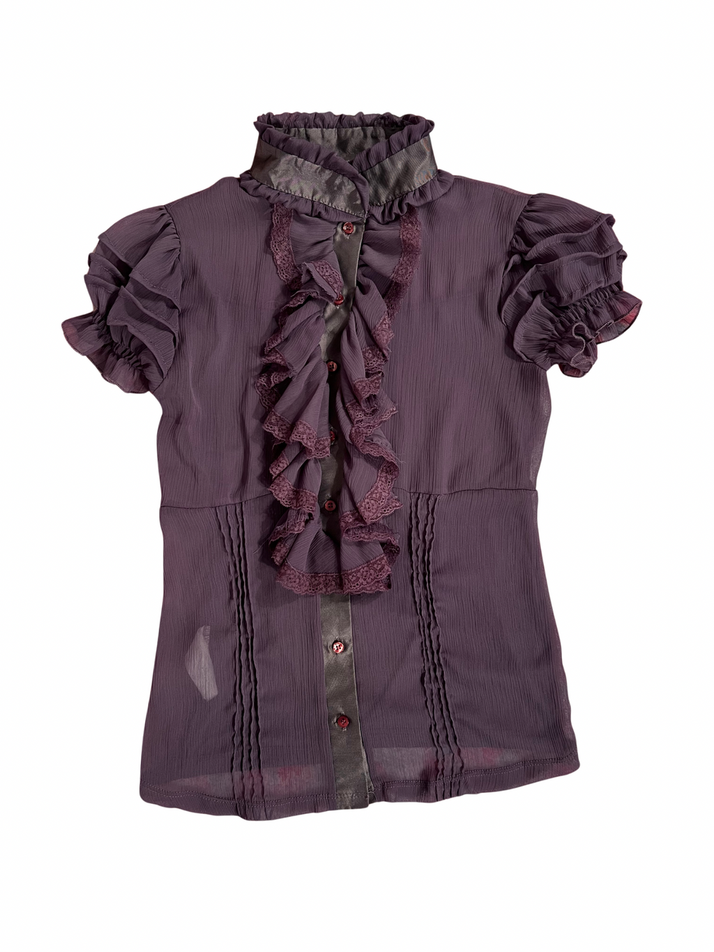 PURPLE RUFFLED BLOUSE
