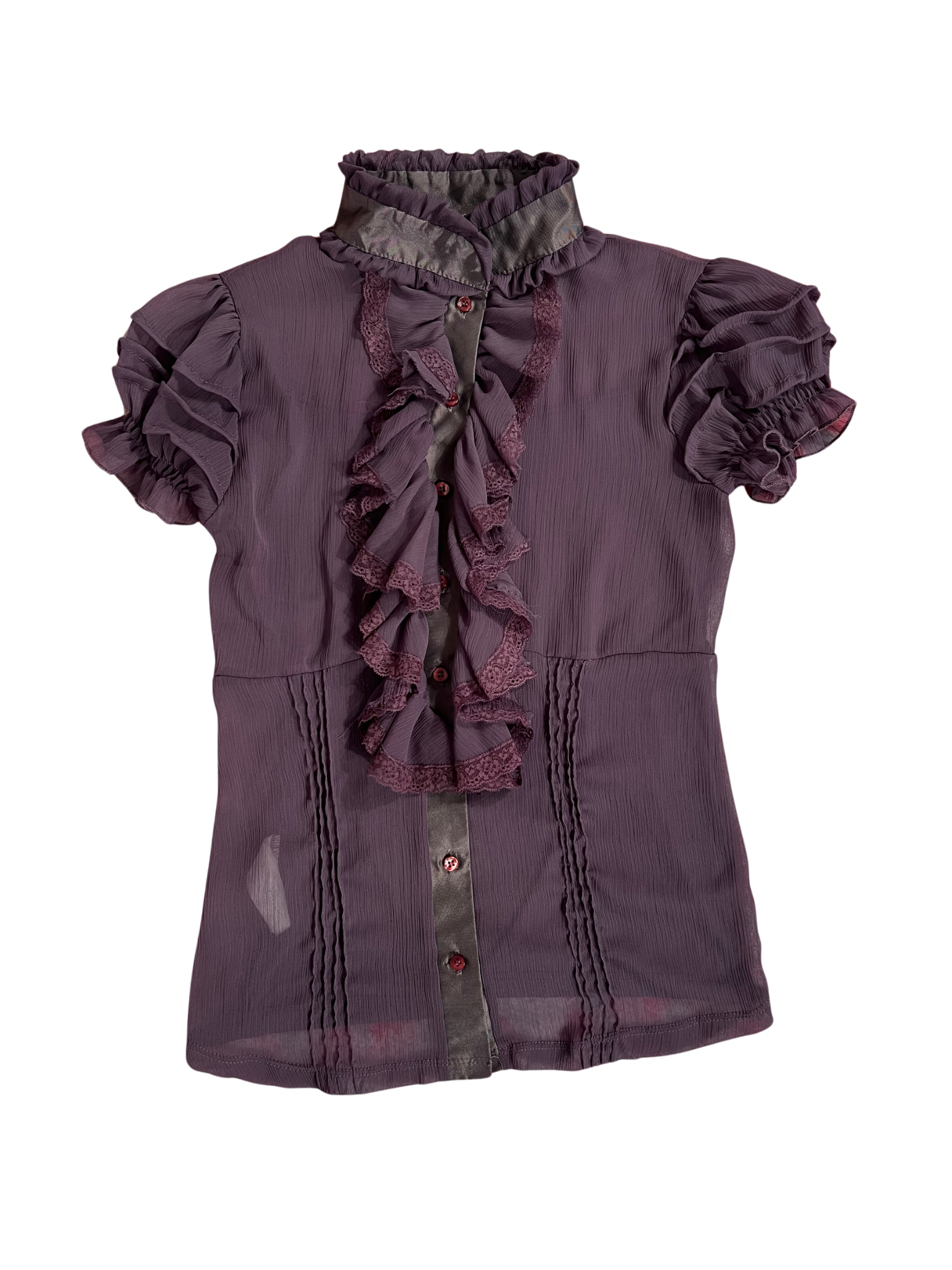 PURPLE RUFFLED BLOUSE