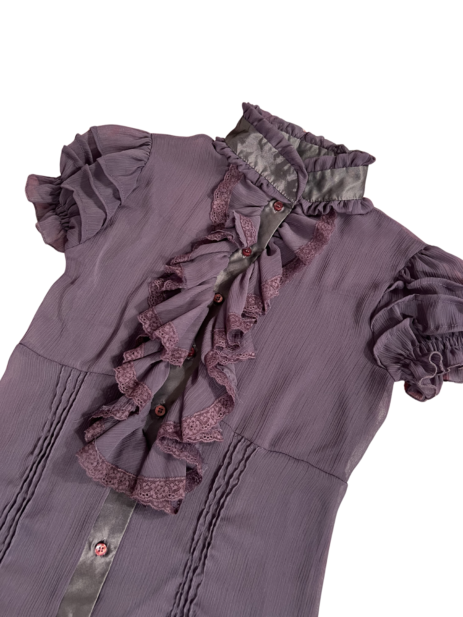 PURPLE RUFFLED BLOUSE