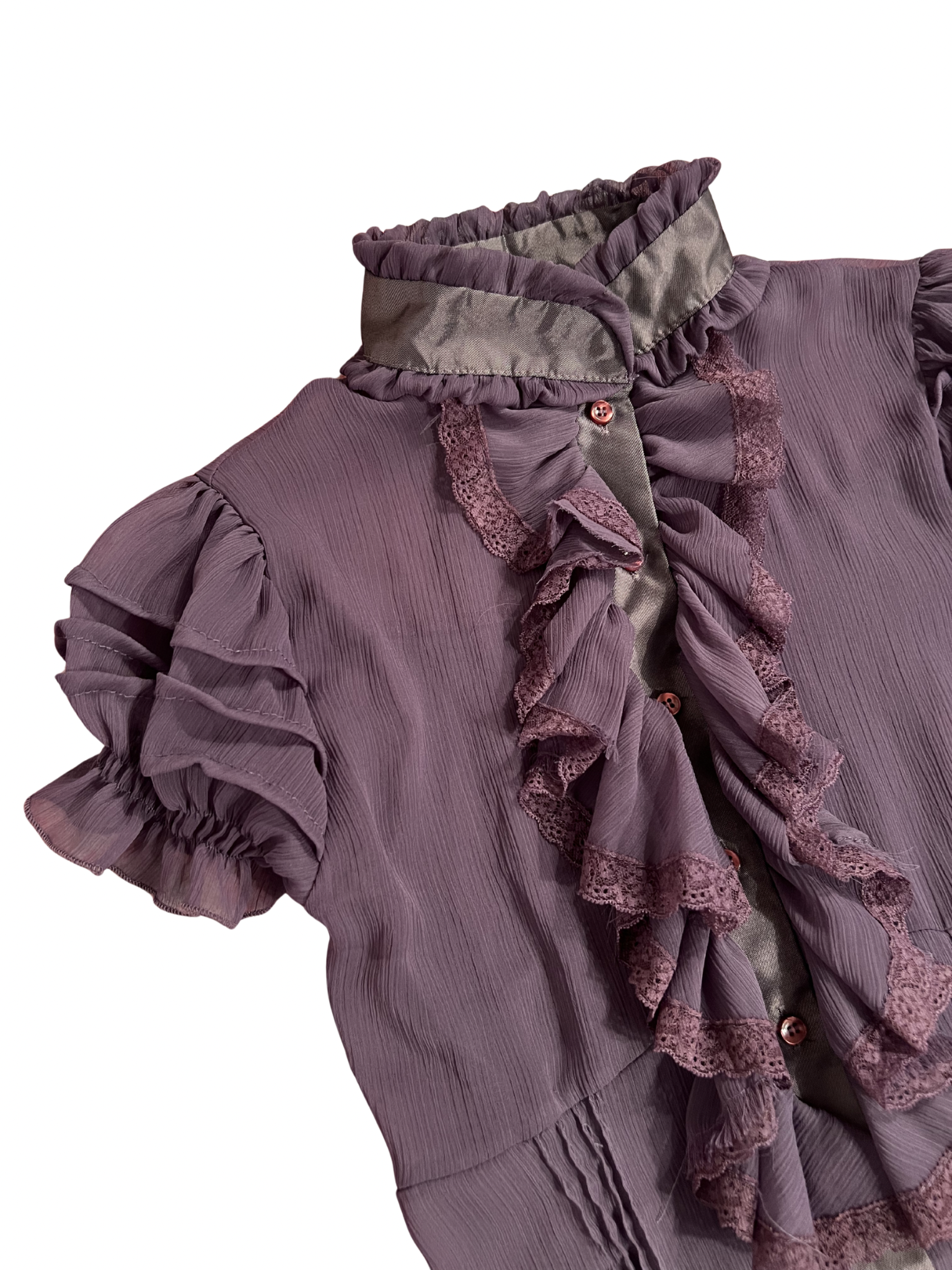 PURPLE RUFFLED BLOUSE