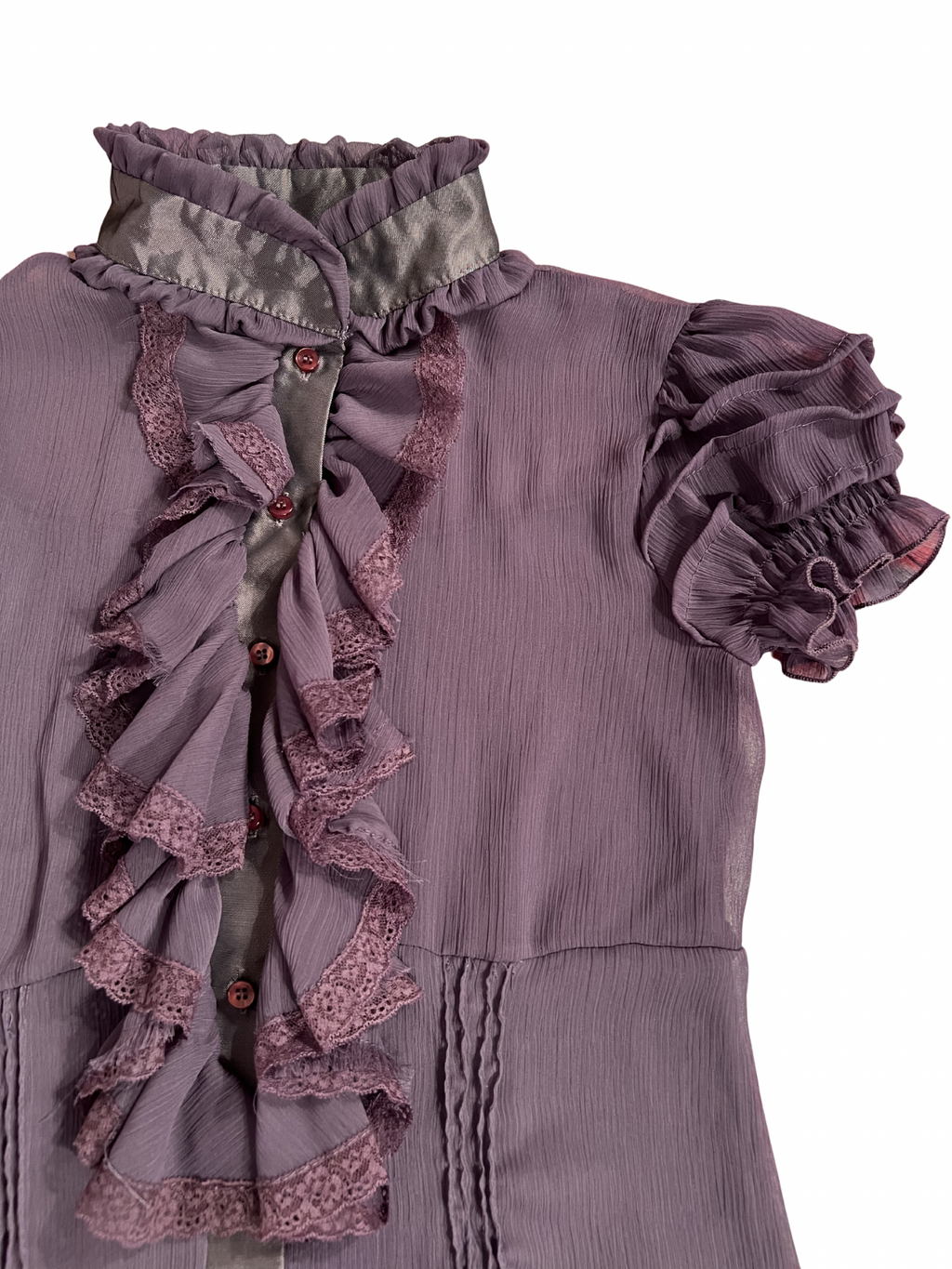 PURPLE RUFFLED BLOUSE