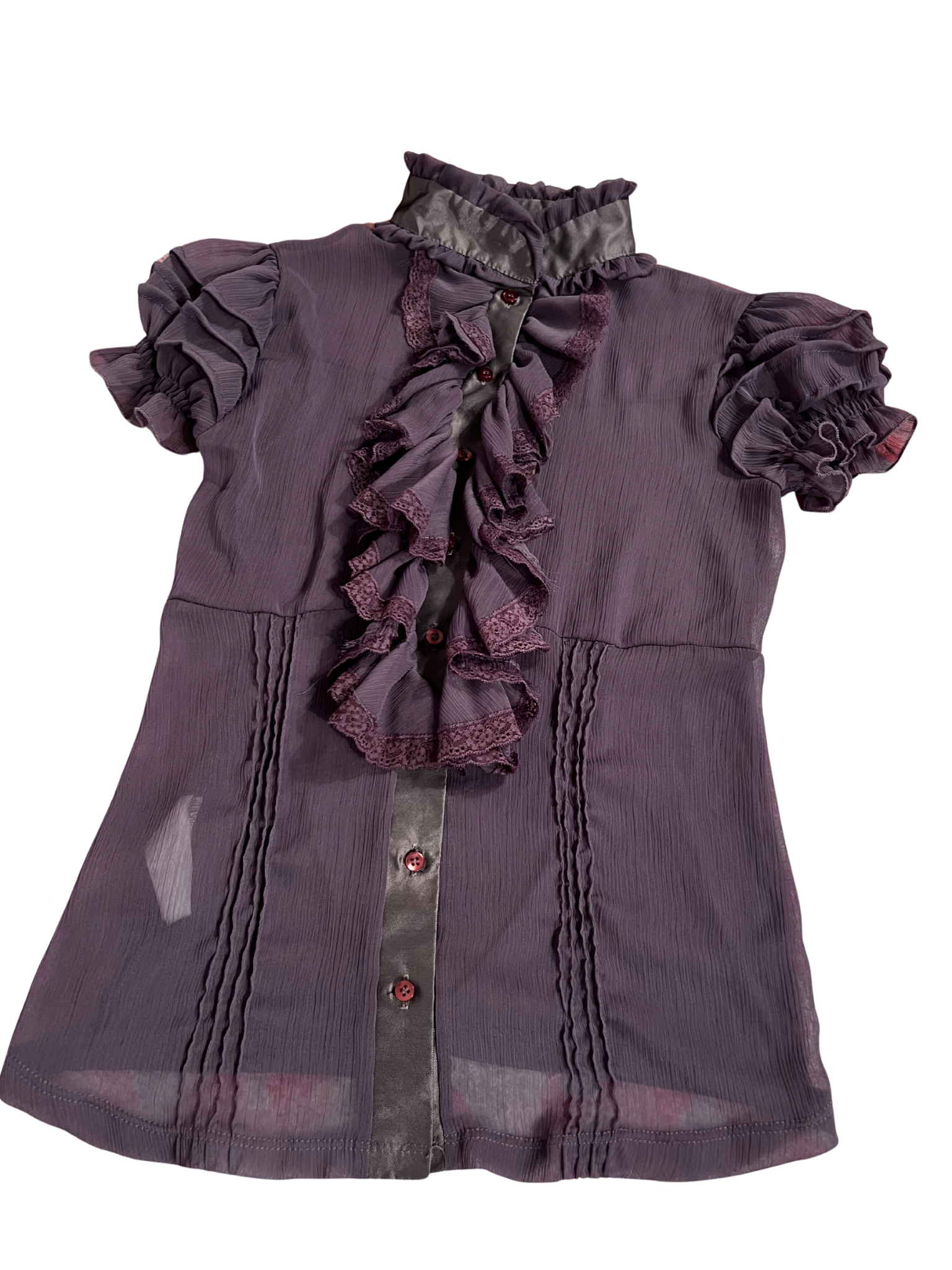 PURPLE RUFFLED BLOUSE