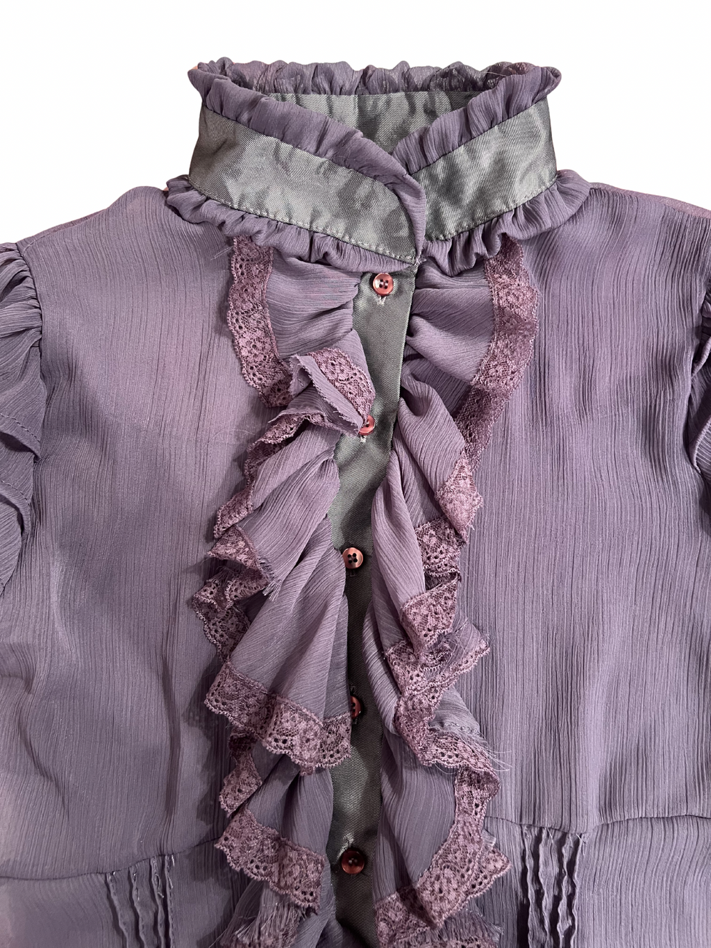 PURPLE RUFFLED BLOUSE