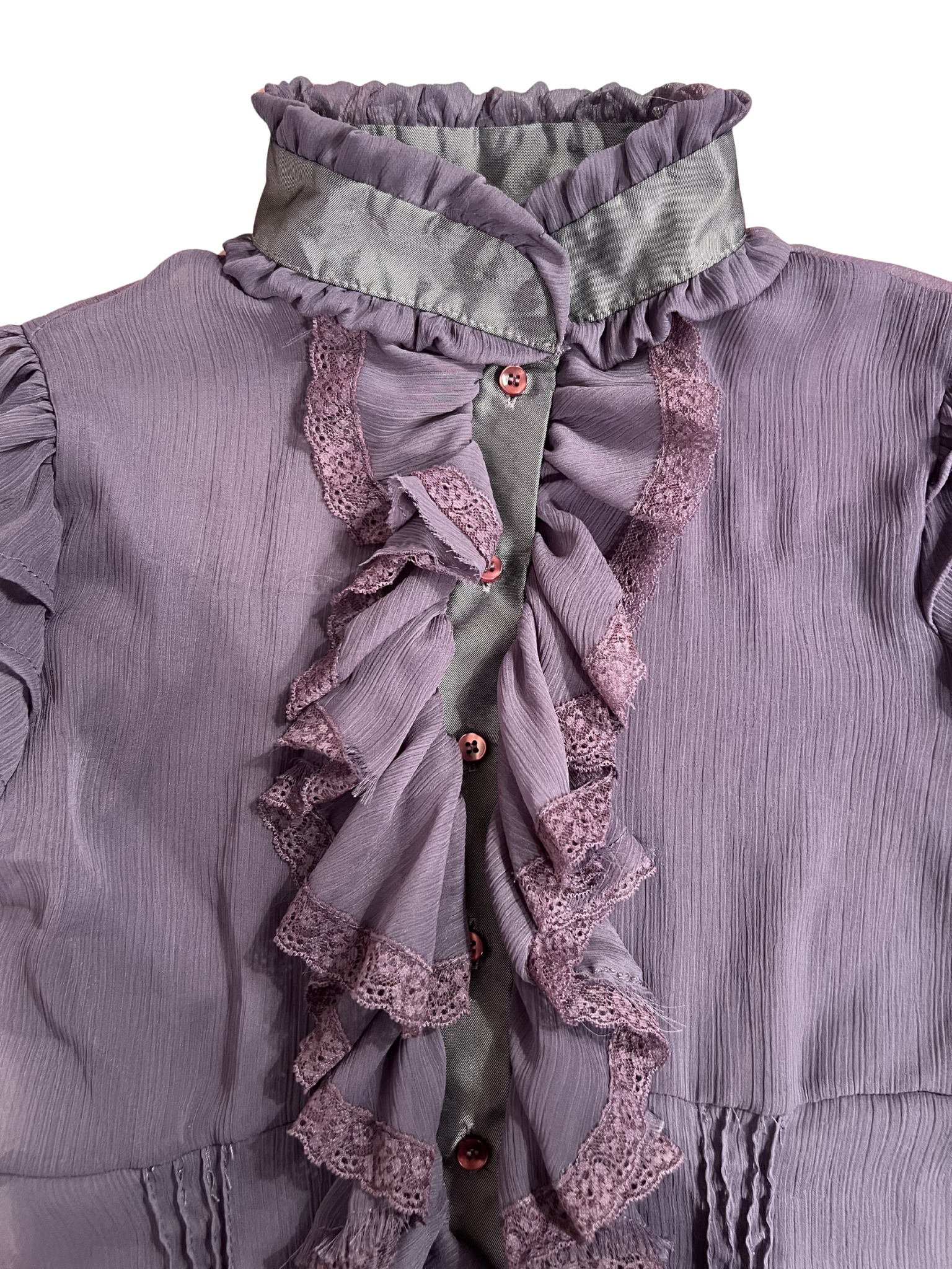 PURPLE RUFFLED BLOUSE