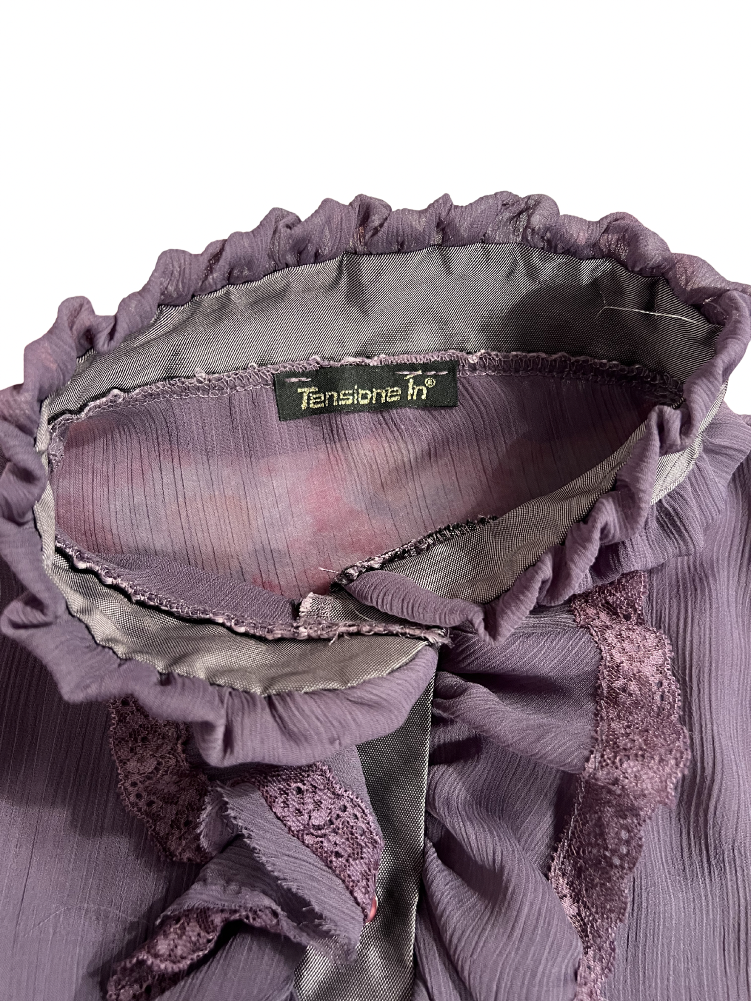 PURPLE RUFFLED BLOUSE