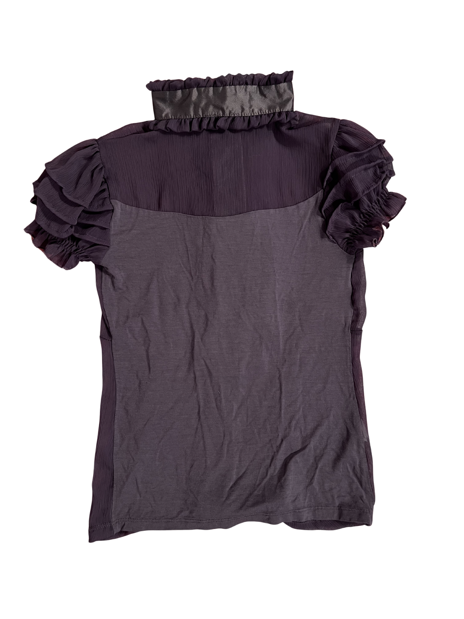 PURPLE RUFFLED BLOUSE