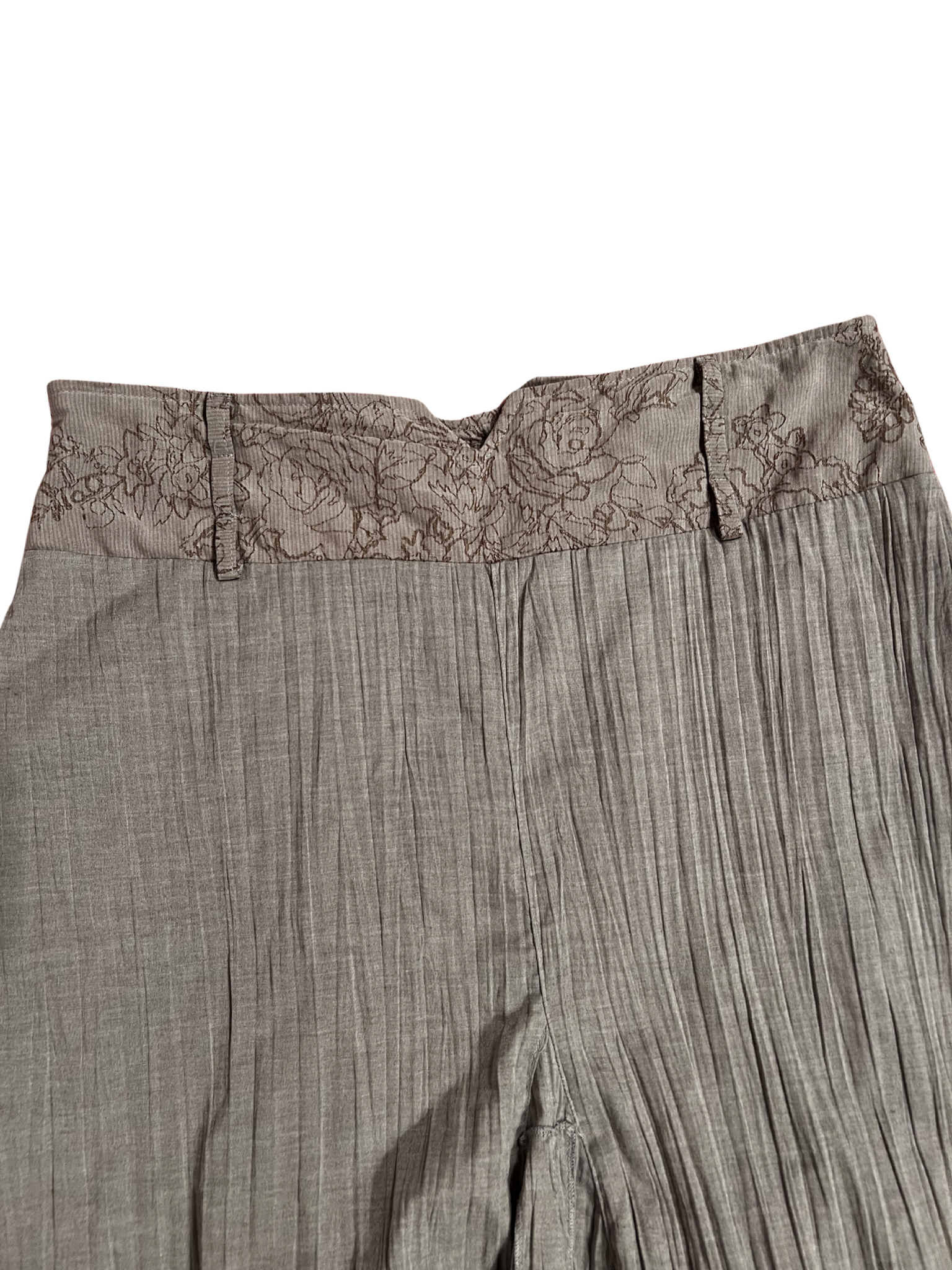 TAUPE LAYERED RUFFLE MIDI SKIRT