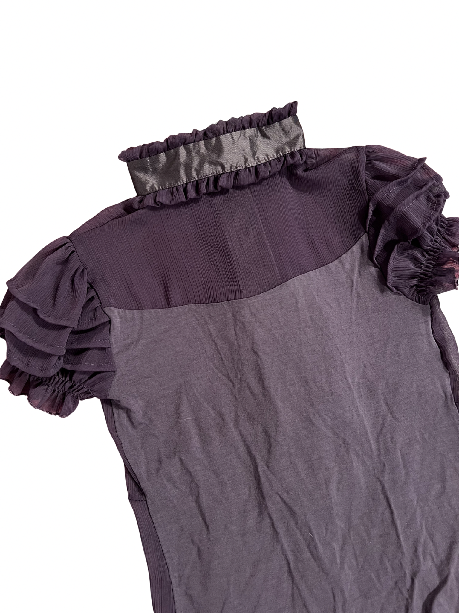 PURPLE RUFFLED BLOUSE