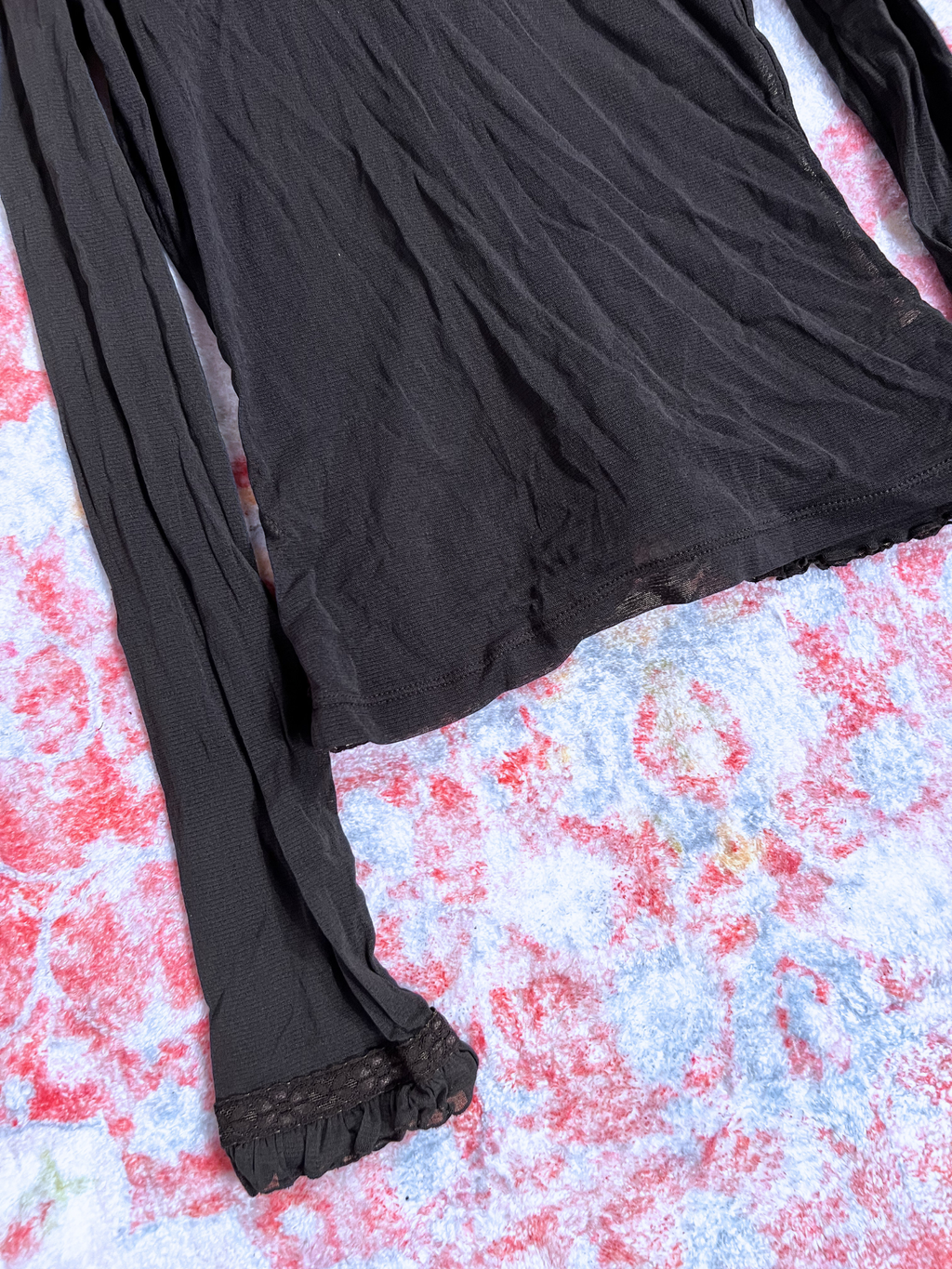 DARK BLUE SHEER RUFFLED CARDIGAN