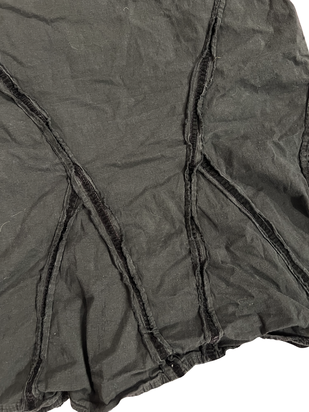 BLACK PANELLED FLARED SKIRT