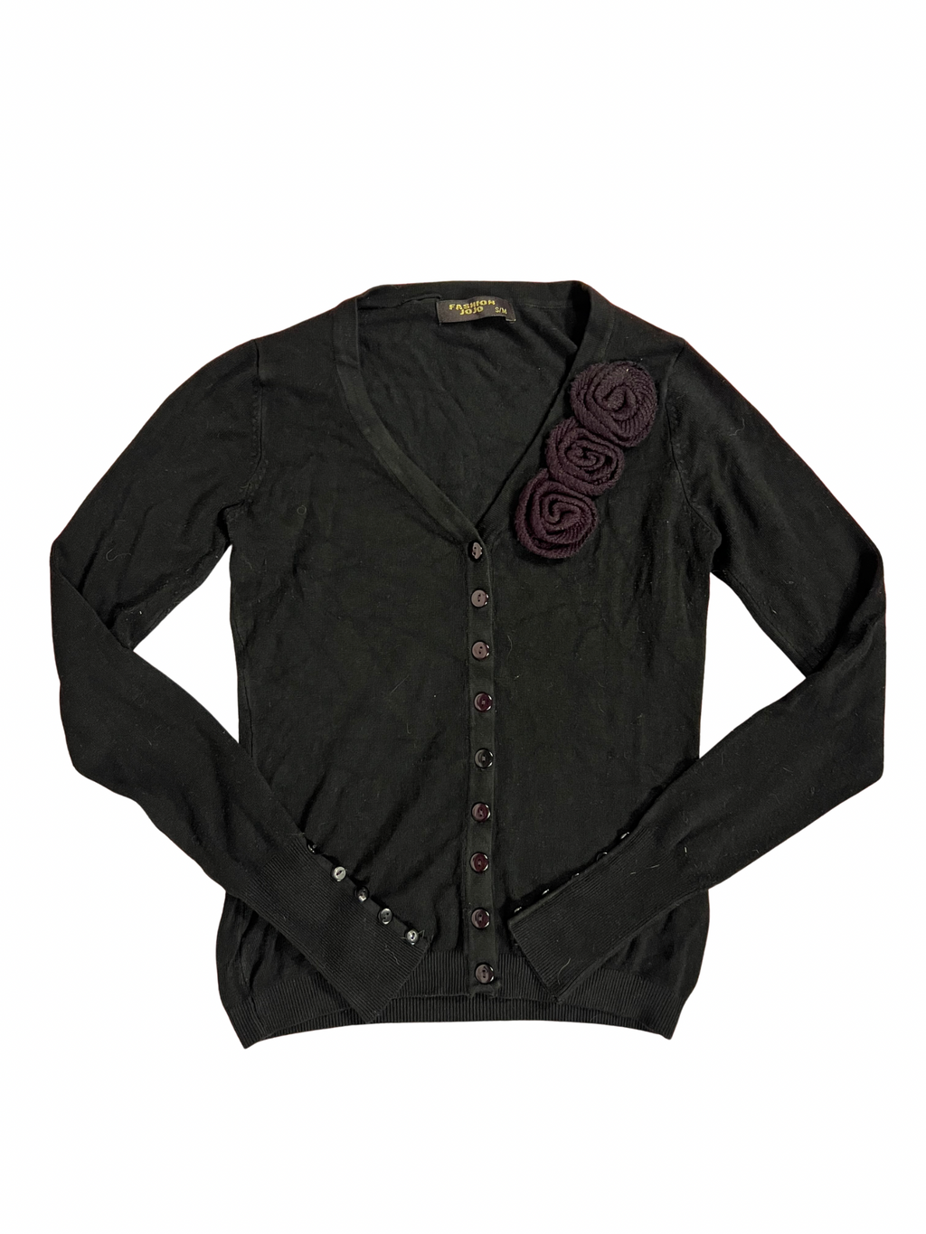 BLACK BUTTON-UP CARDIGAN