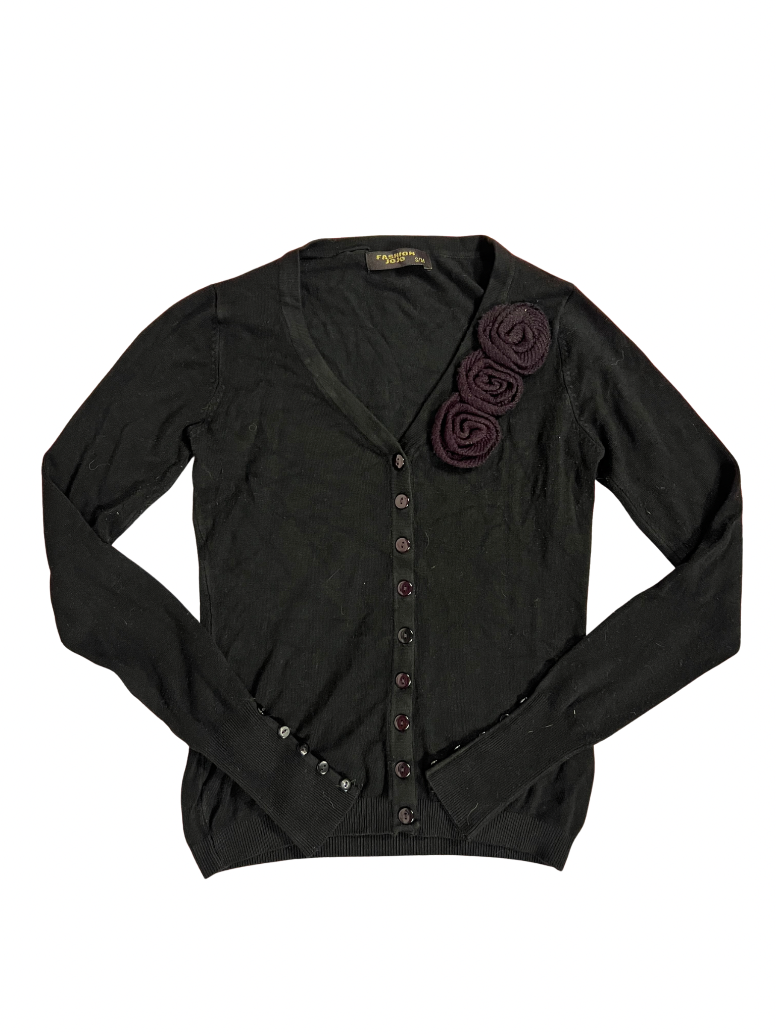 BLACK BUTTON-UP CARDIGAN