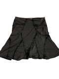 BLACK PANELLED FLARED SKIRT