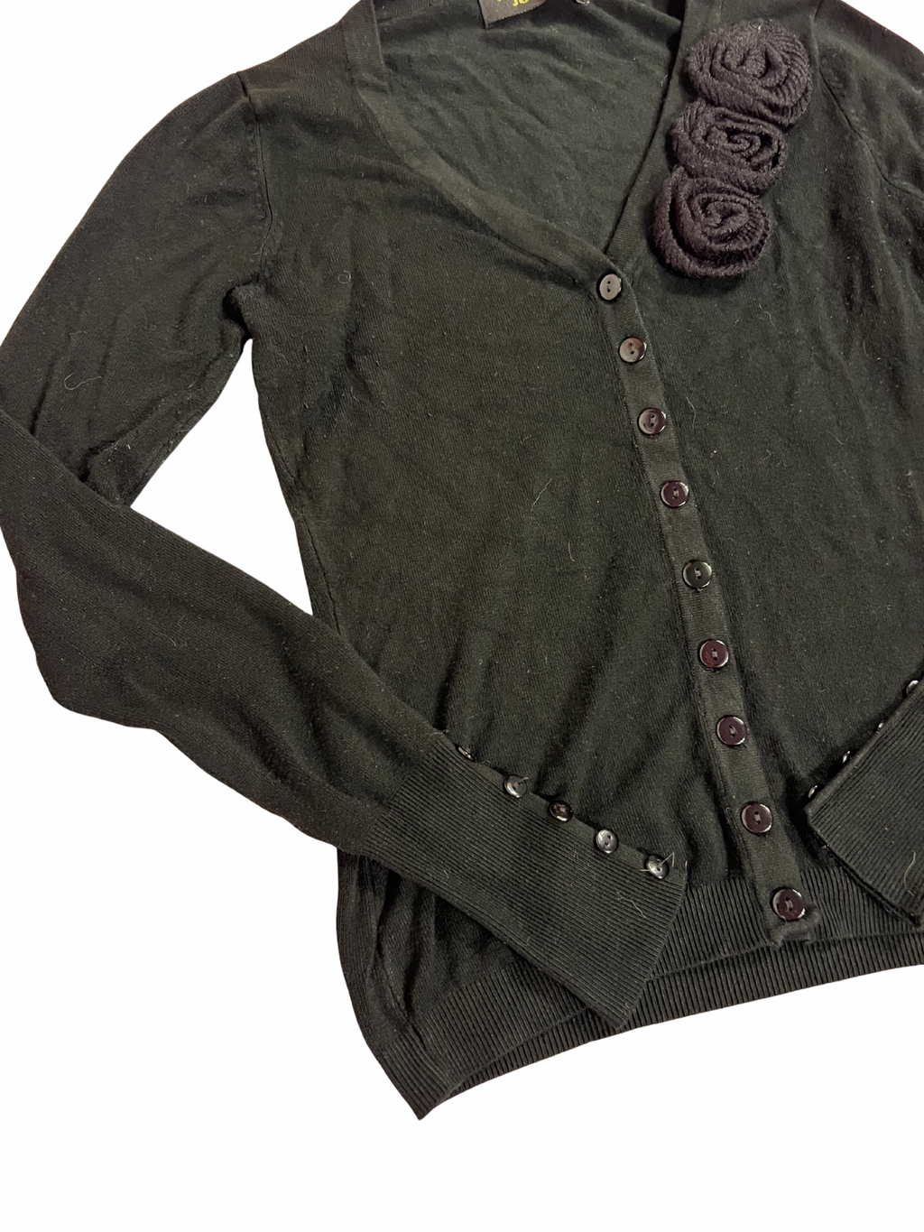 BLACK BUTTON-UP CARDIGAN