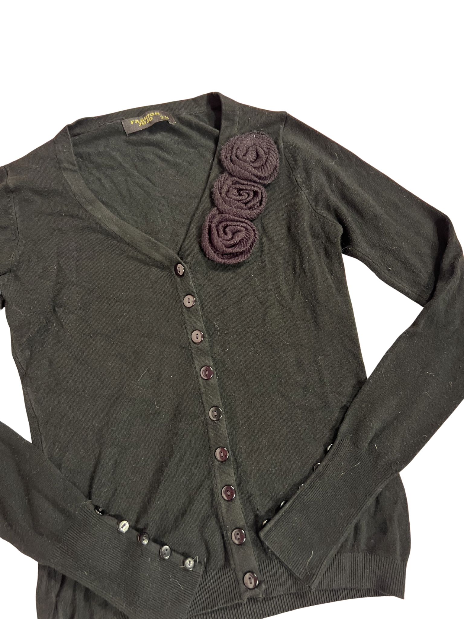 BLACK BUTTON-UP CARDIGAN