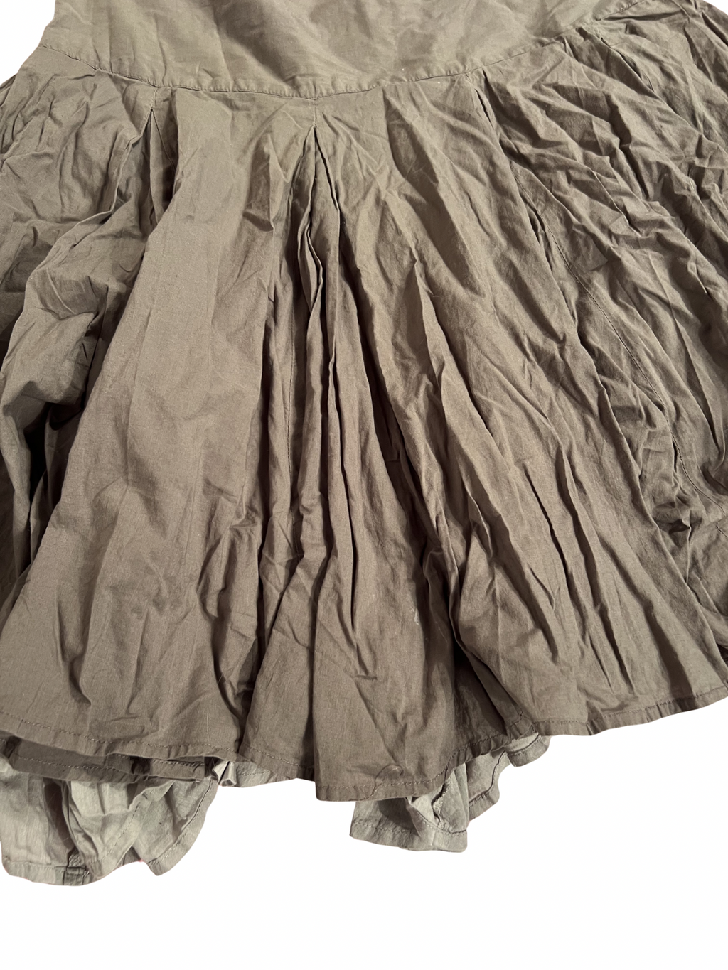 BROWN LAYERED PLEATED MIDI SKIRT