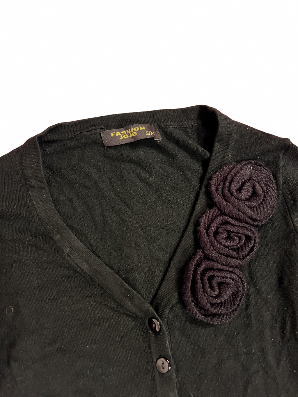 BLACK BUTTON-UP CARDIGAN