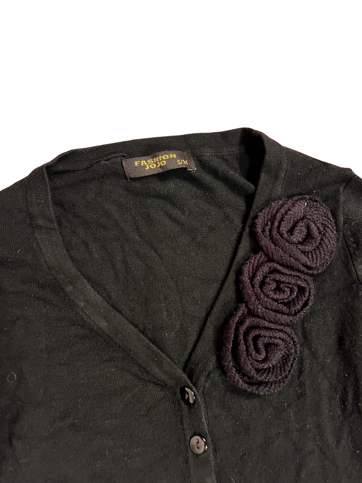 BLACK BUTTON-UP CARDIGAN