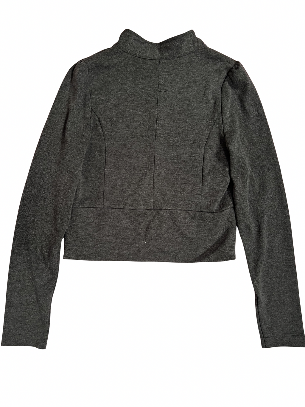 CHARCOAL CROPPED MILITARY-STYLE JACKET