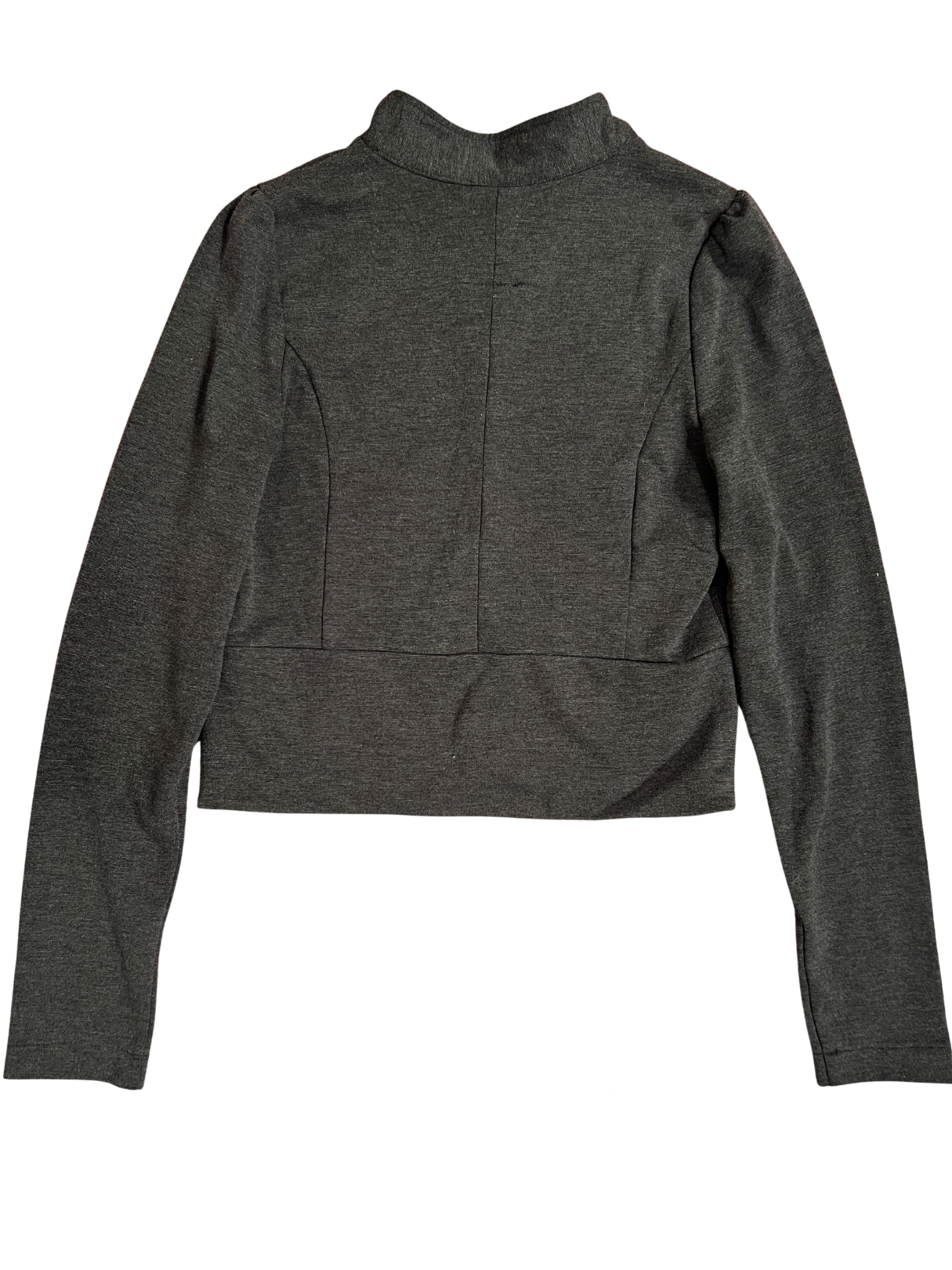 CHARCOAL CROPPED MILITARY-STYLE JACKET
