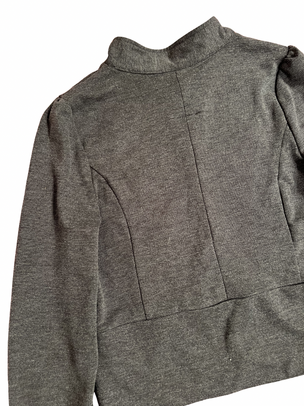 CHARCOAL CROPPED MILITARY-STYLE JACKET