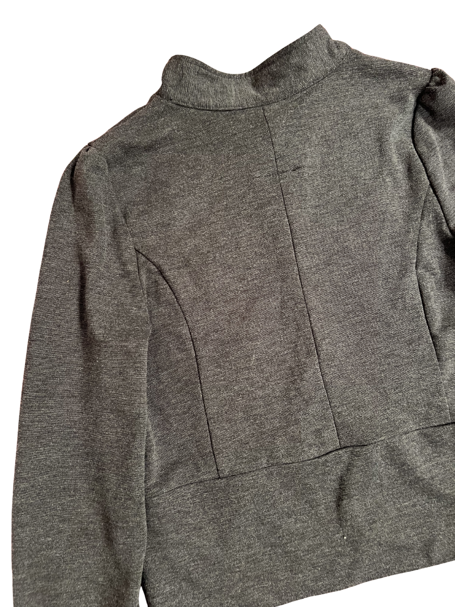 CHARCOAL CROPPED MILITARY-STYLE JACKET